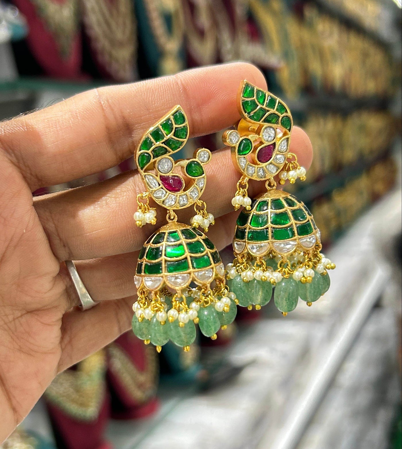 Jaadu Kundan Stones Bridal Earrings