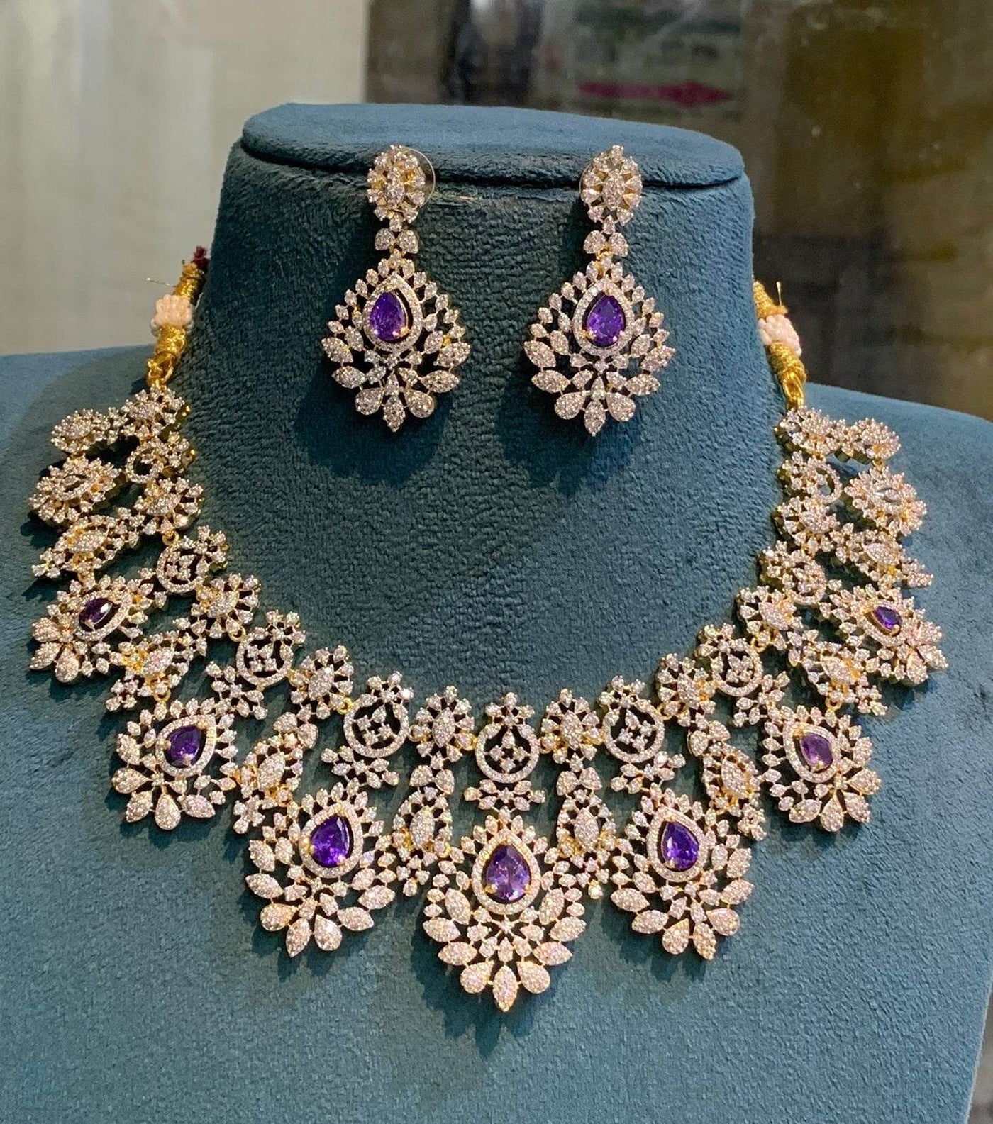 American Diamond Stones Bridal Necklace