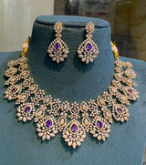 American Diamond Stones Bridal Necklace - Nakshatra Jewels