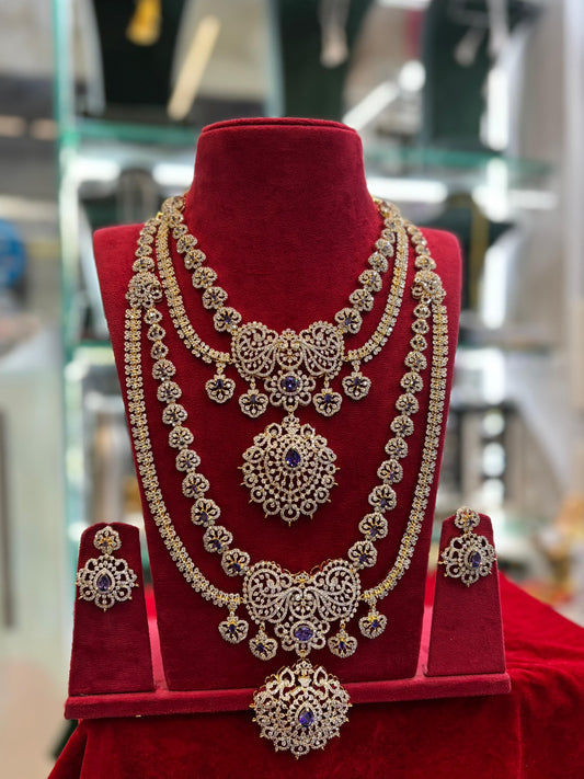 American Diamond Stones Bridal Layer Combo Set