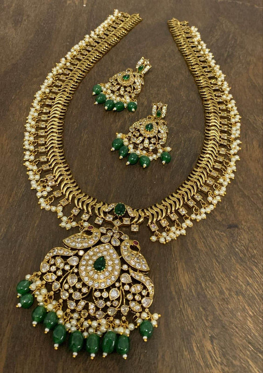 Victorian Polish with AD Stones Haram - Nakshatra Jewels
