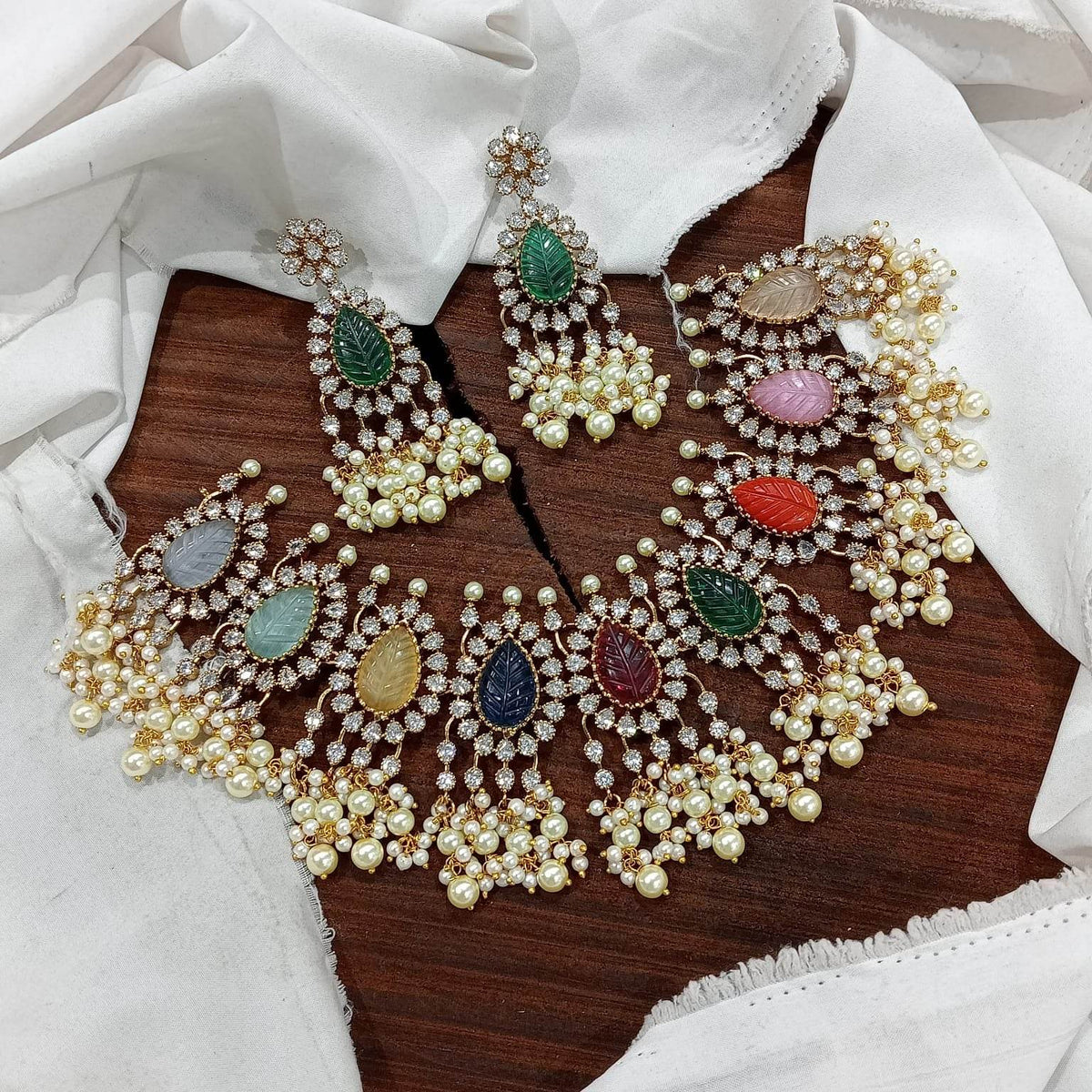Victorian Polish with AD Stones Bridal Neck Set