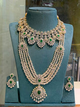 American Diamond Stones Bridal Combo Set - Nakshatra Jewels