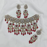 Moissanite Stones Bridal Neck set with Tikka - Nakshatra Jewels