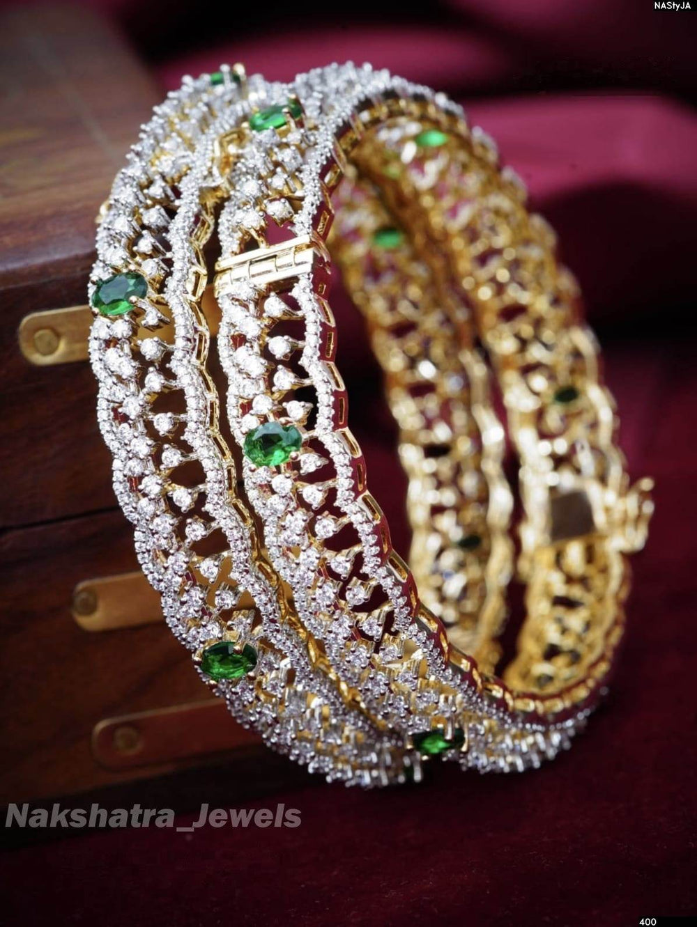 AD Stone Bangles - Nakshatra Jewels