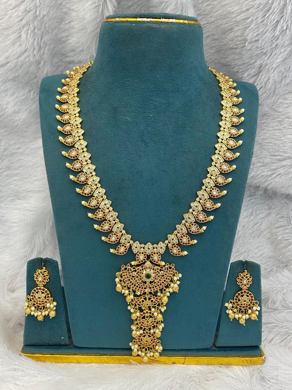 Premium Kempu and AD Stones Bridal Haram