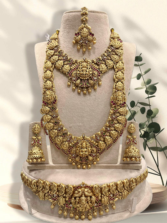 Nakshi Work with Kundan Stones Bridal Combo Set
