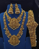 Nakshi Work with AD Stones Bridal Set - Nakshatra Jewels