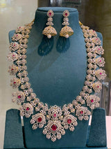 American Diamond Stones Bridal Haram - Nakshatra Jewels