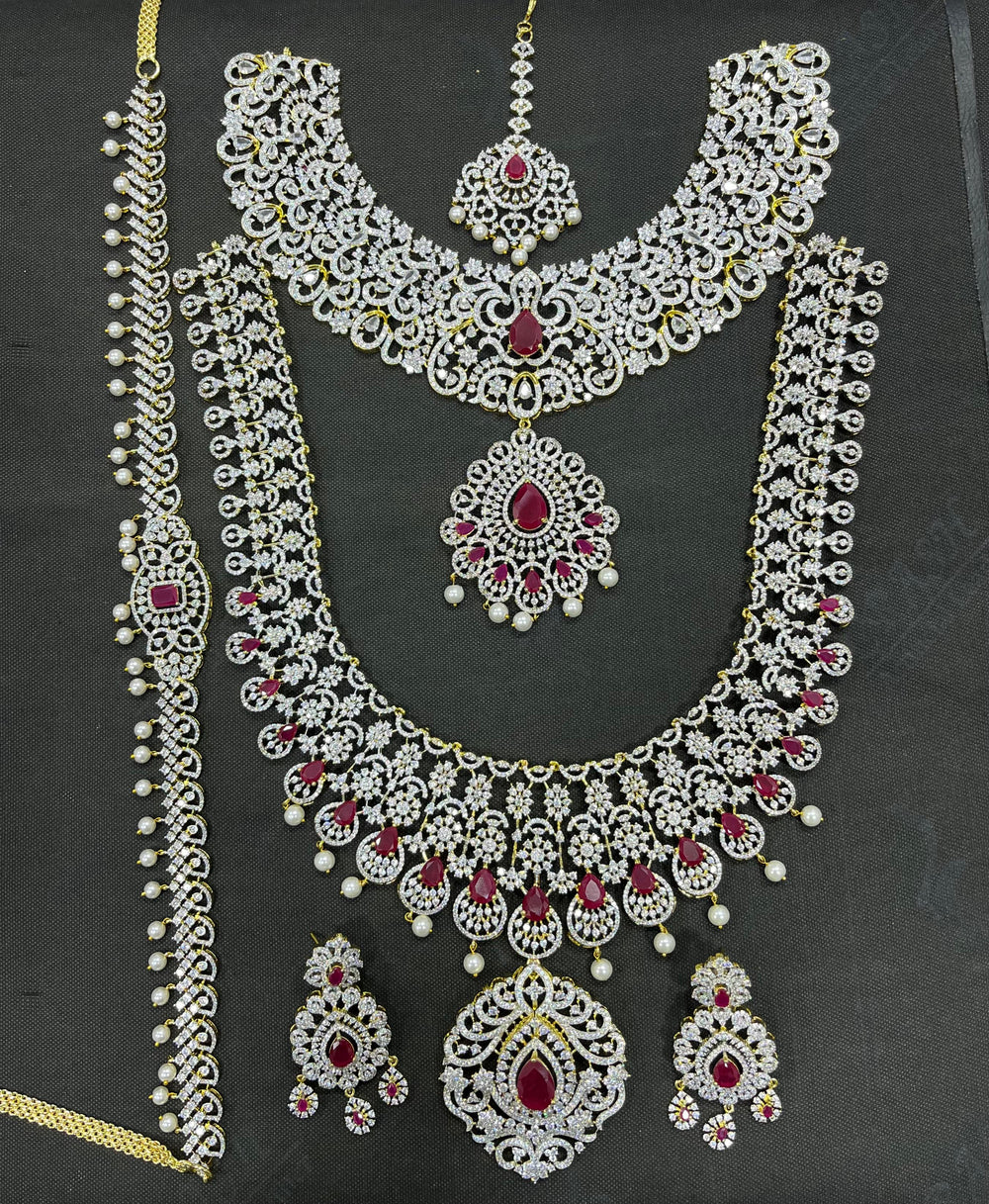 American Diamond Stones Bridal Combo Set
