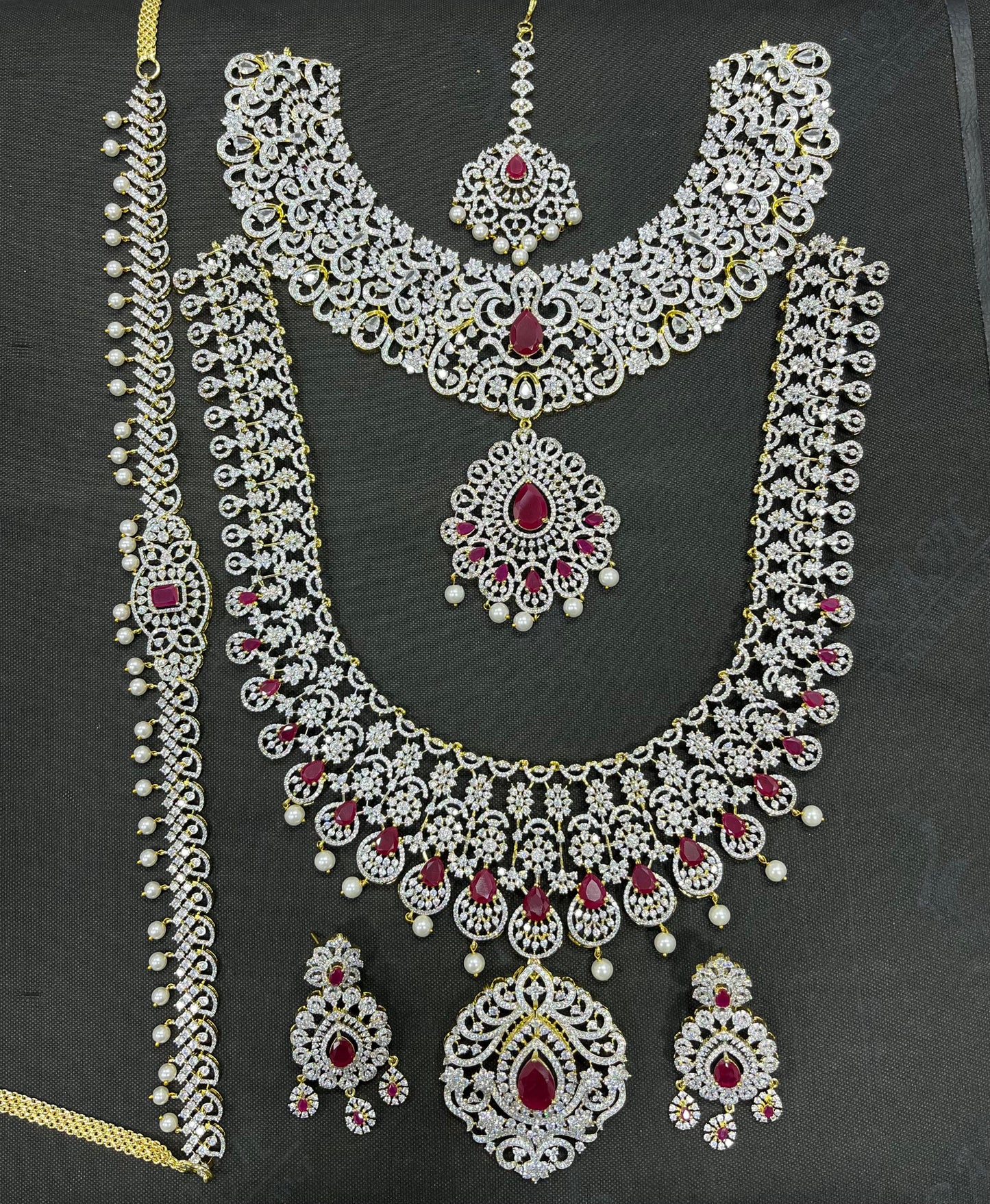 American Diamond Stones Bridal Combo Set