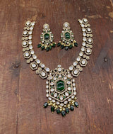 Victorian Polish Moissanite Stones Bridal Necklace - Nakshatra Jewels