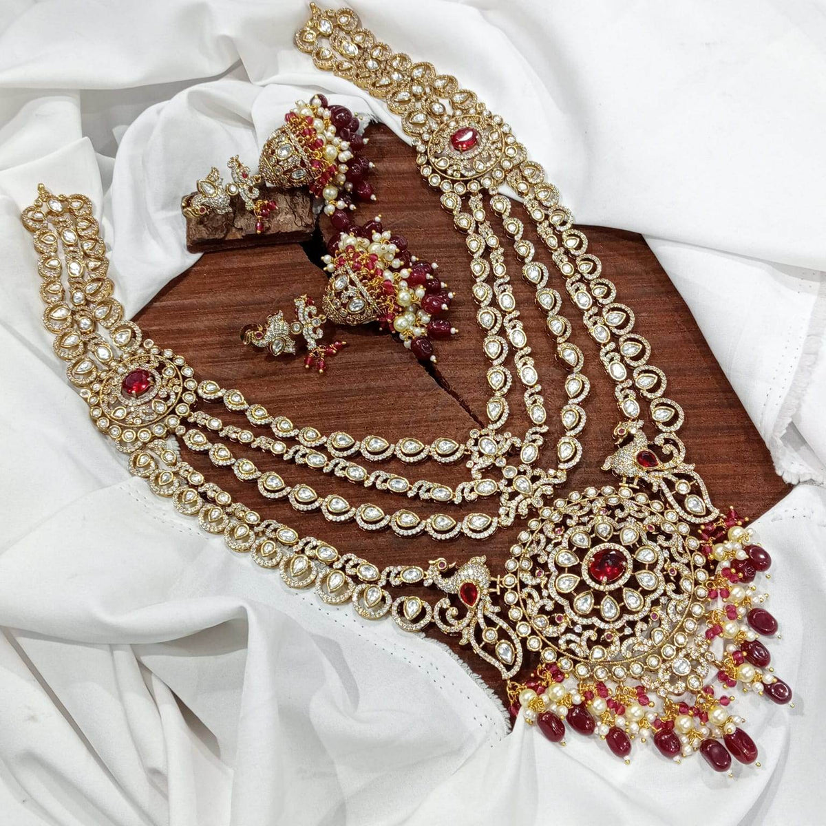 Victorian Polish with AD Stones Bridal Layer Haram