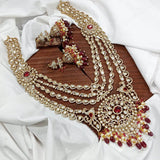 Victorian Polish with AD Stones Bridal Layer Haram - Nakshatra Jewels