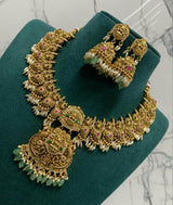 Nakshi Work with Kundan and AD Stones Bridal Necklace - Nakshatra Jewels
