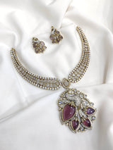 Victorian Polish with AD Stones Necklace - Nakshatra Jewels