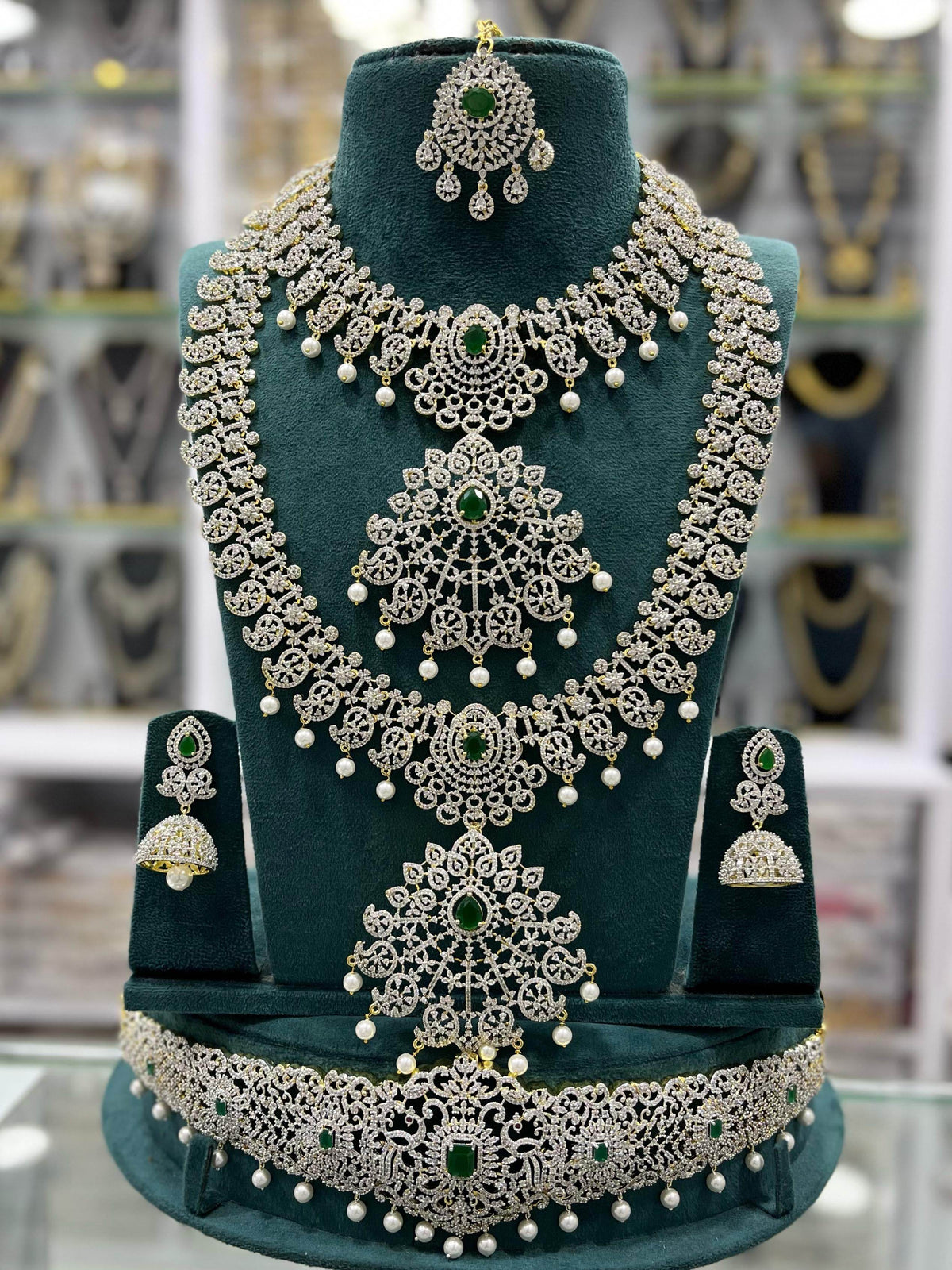 American Diamond Stones Bridal Combo Set