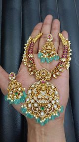 Premium Matt with Kempu Stones Kante Necklace - Nakshatra Jewels