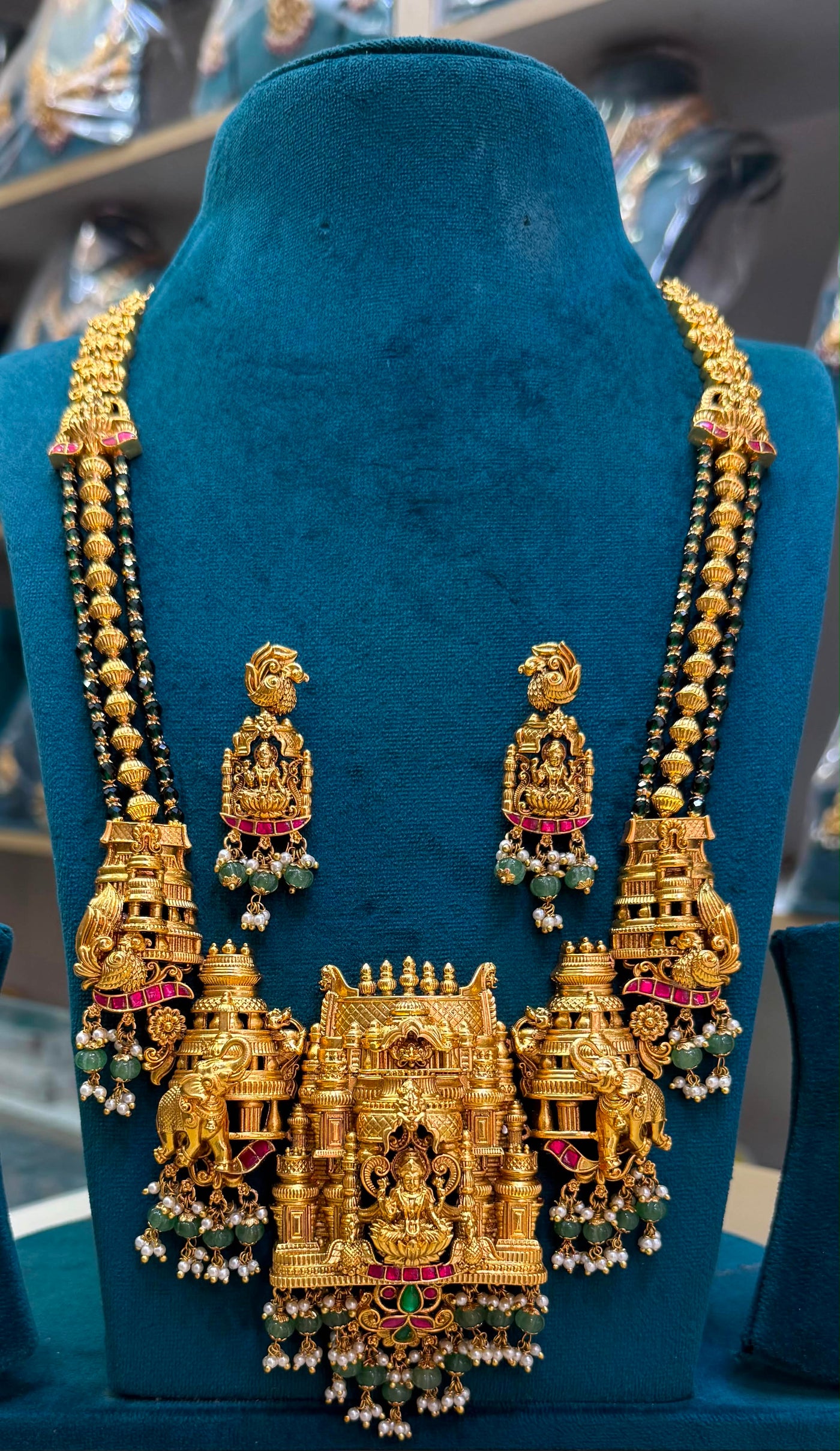 Nakshi Work with Kundan Stones Bridal Temple Haram