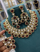 Victorian Polish with Kundan Stones Bridal Neck Set - Nakshatra Jewels