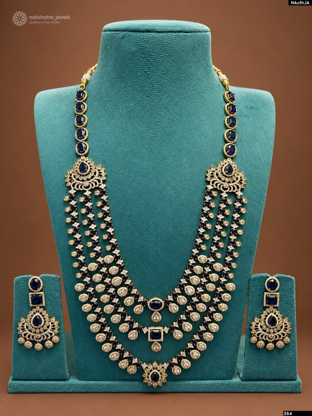 Victorian Polish AD Stones Bridal Layer Haram