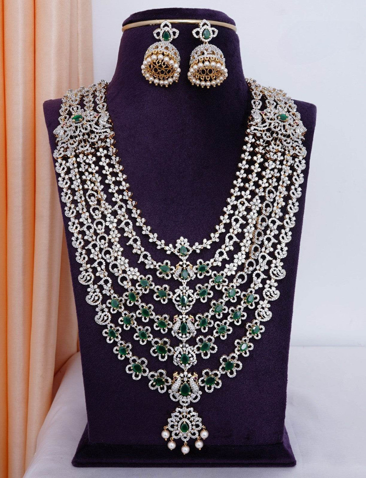 American Diamond Stones Bridal Layer Haram