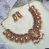 Nagasi Work with Kempu Stones Bridal Necklace - Nakshatra Jewels