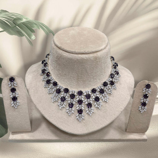 AD Stones Necklace (Silver Polish)