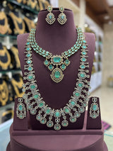 Victorian Polish with AD Stones Bridal combo Set