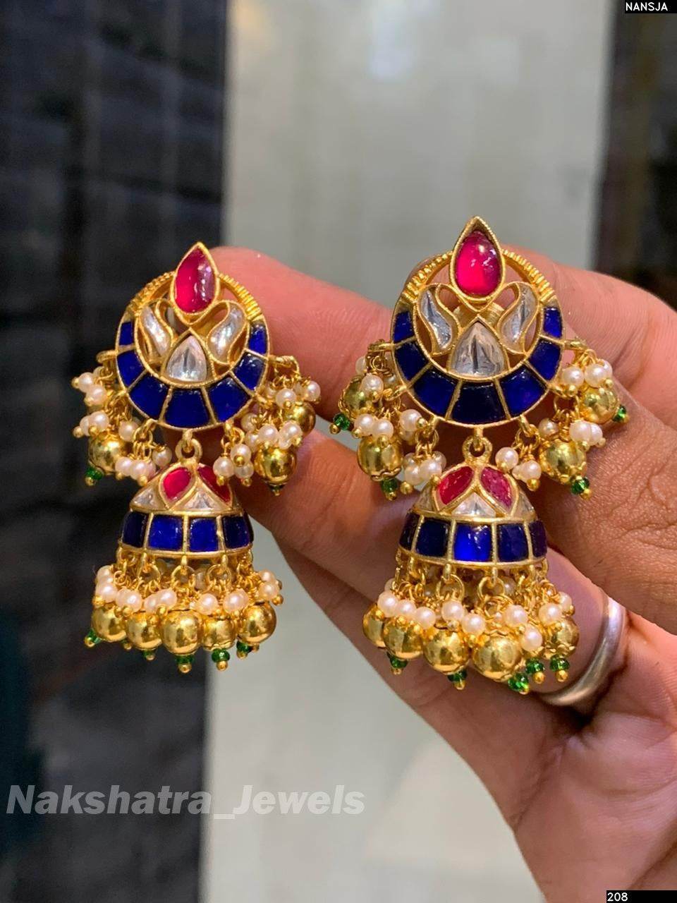Jaadu Kundan Stones Bridal Earrings - Nakshatra Jewels