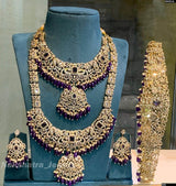 Victorian Polish AD Stones Bridal Set - Nakshatra Jewels