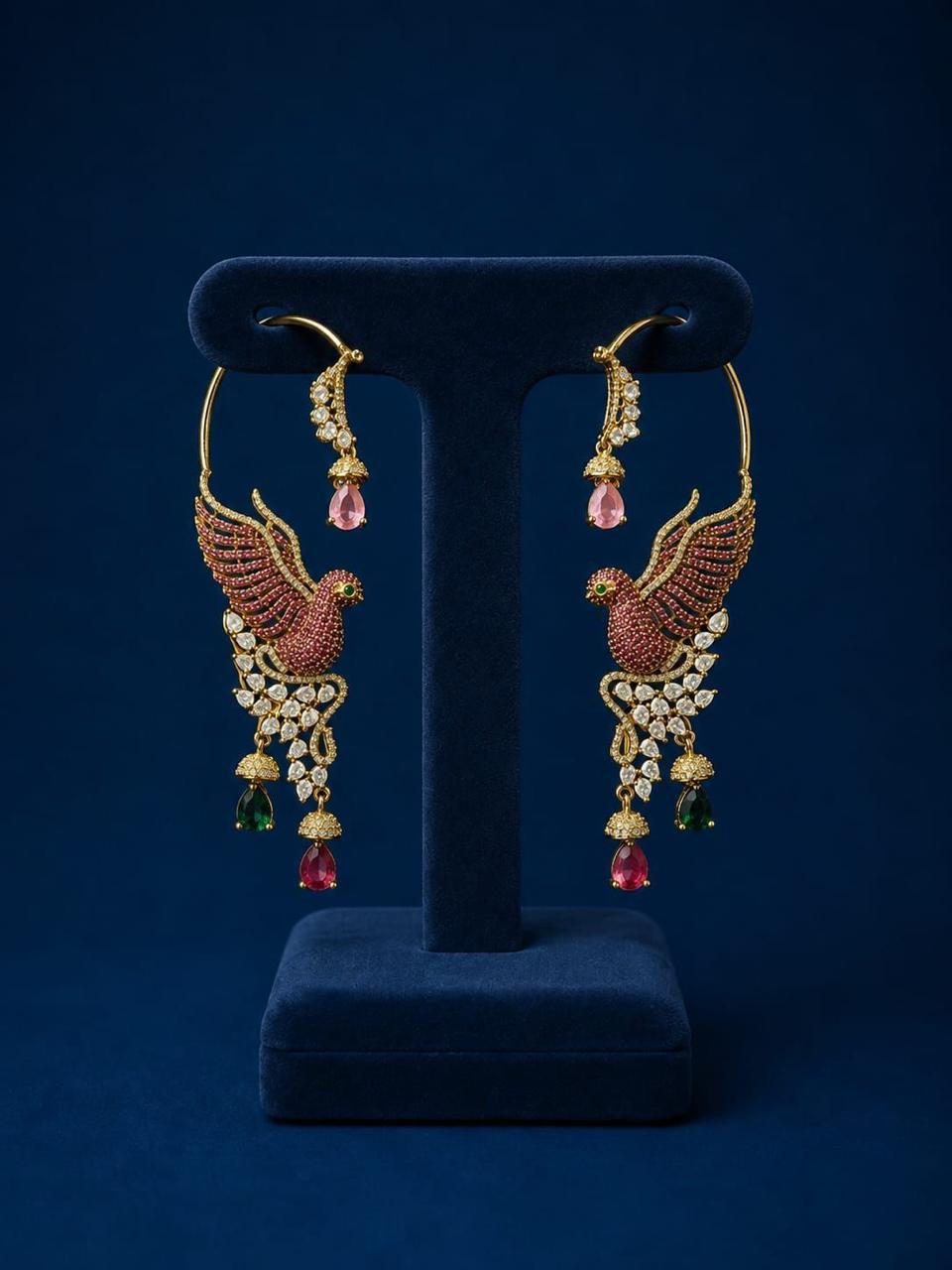 Victorian Polish AD Stone Bridal Earcuffs (