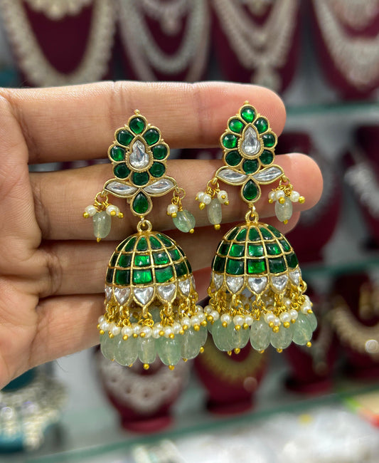 Jaadu Kundan Stones Bridal Earrings