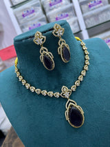 Victorian Polish AD Stones Necklace - Nakshatra Jewels