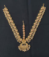 Nakshi work with Kempu Stones Head Set