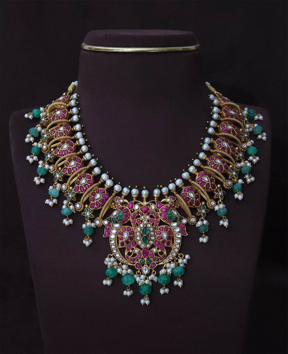 Jaadu Kundan Stones Bridal Necklace - Nakshatra Jewels