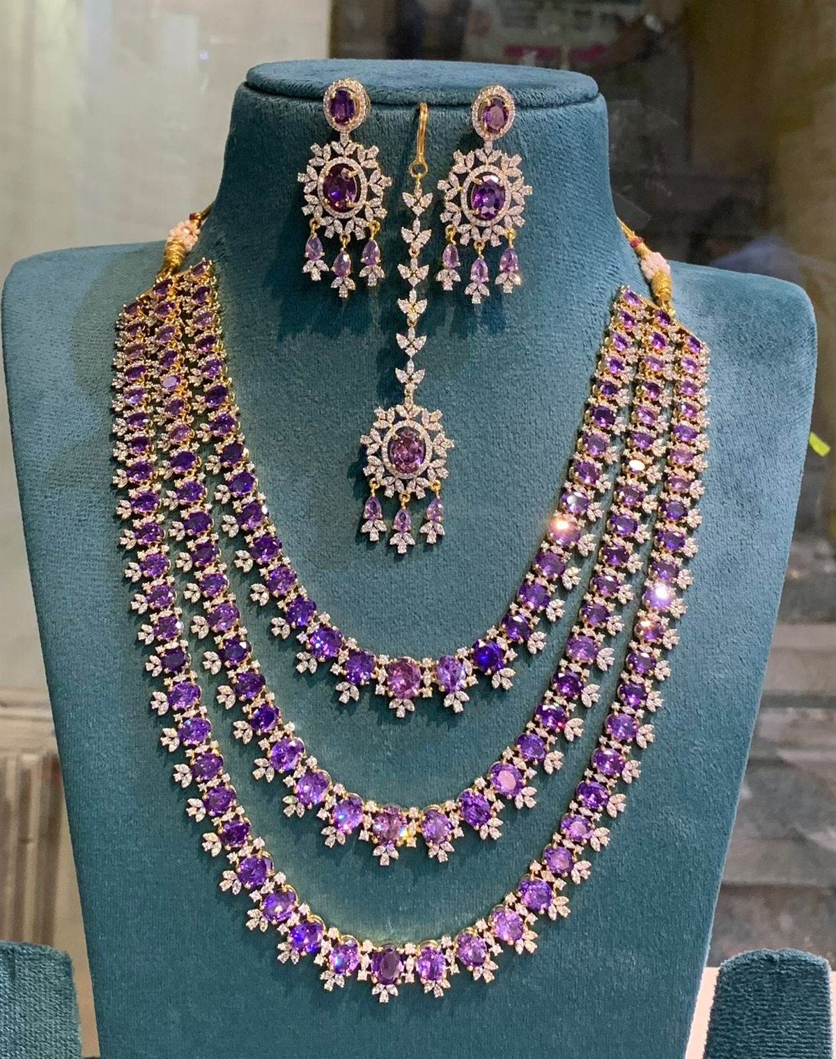 American Diamond Stones Bridal Layer Haram
