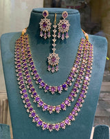 American Diamond Stones Bridal Layer Haram - Nakshatra Jewels