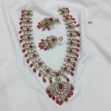 Victorian Polish AD & Moissanite Stones Bridal Haram - Nakshatra Jewels