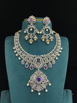 American Diamond Stones Bridal Necklace - Nakshatra Jewels