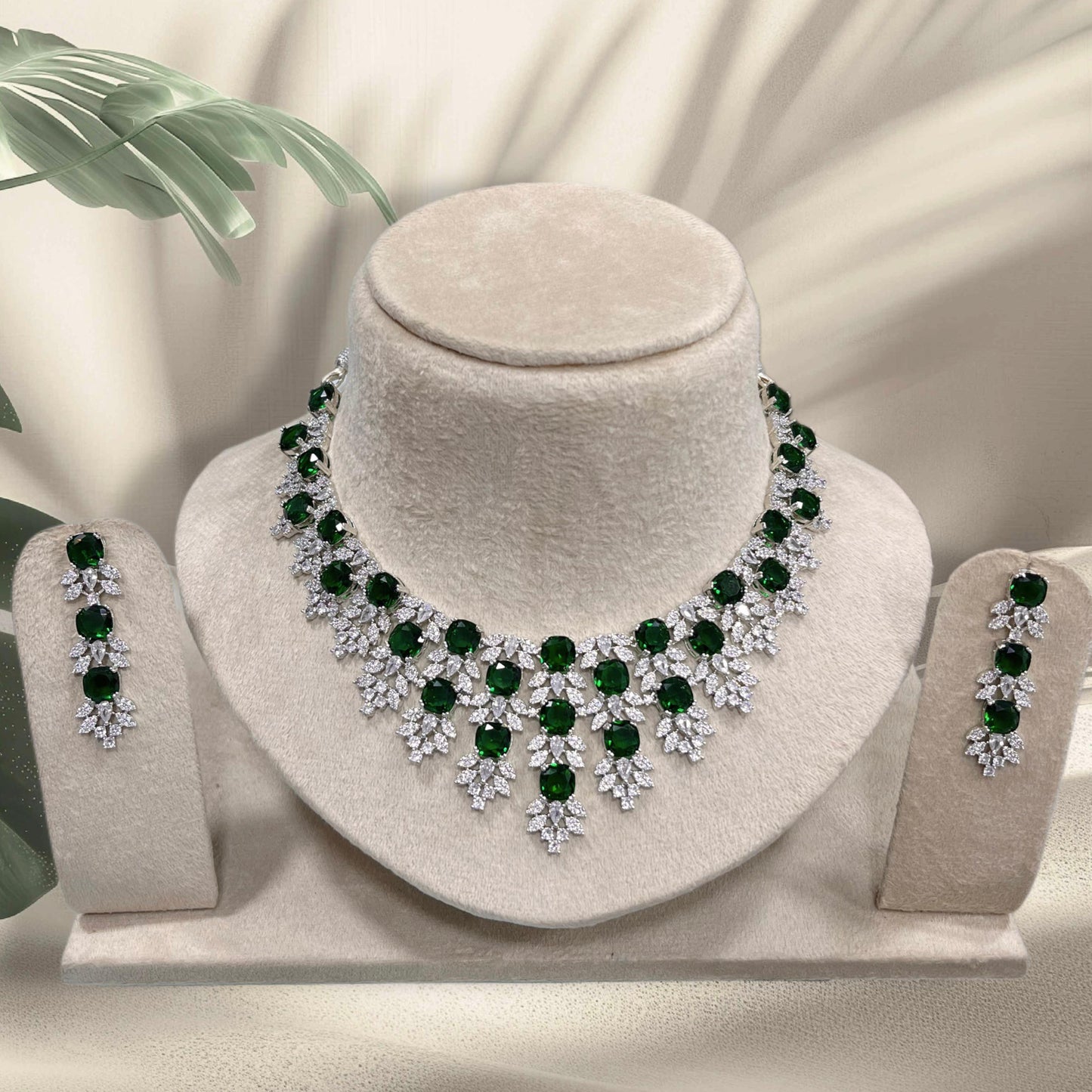 AD Stones Necklace (Silver Polish)