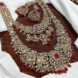 Victorian Polish with AD & Mossanite Stones Bridal Haram - Nakshatra Jewels