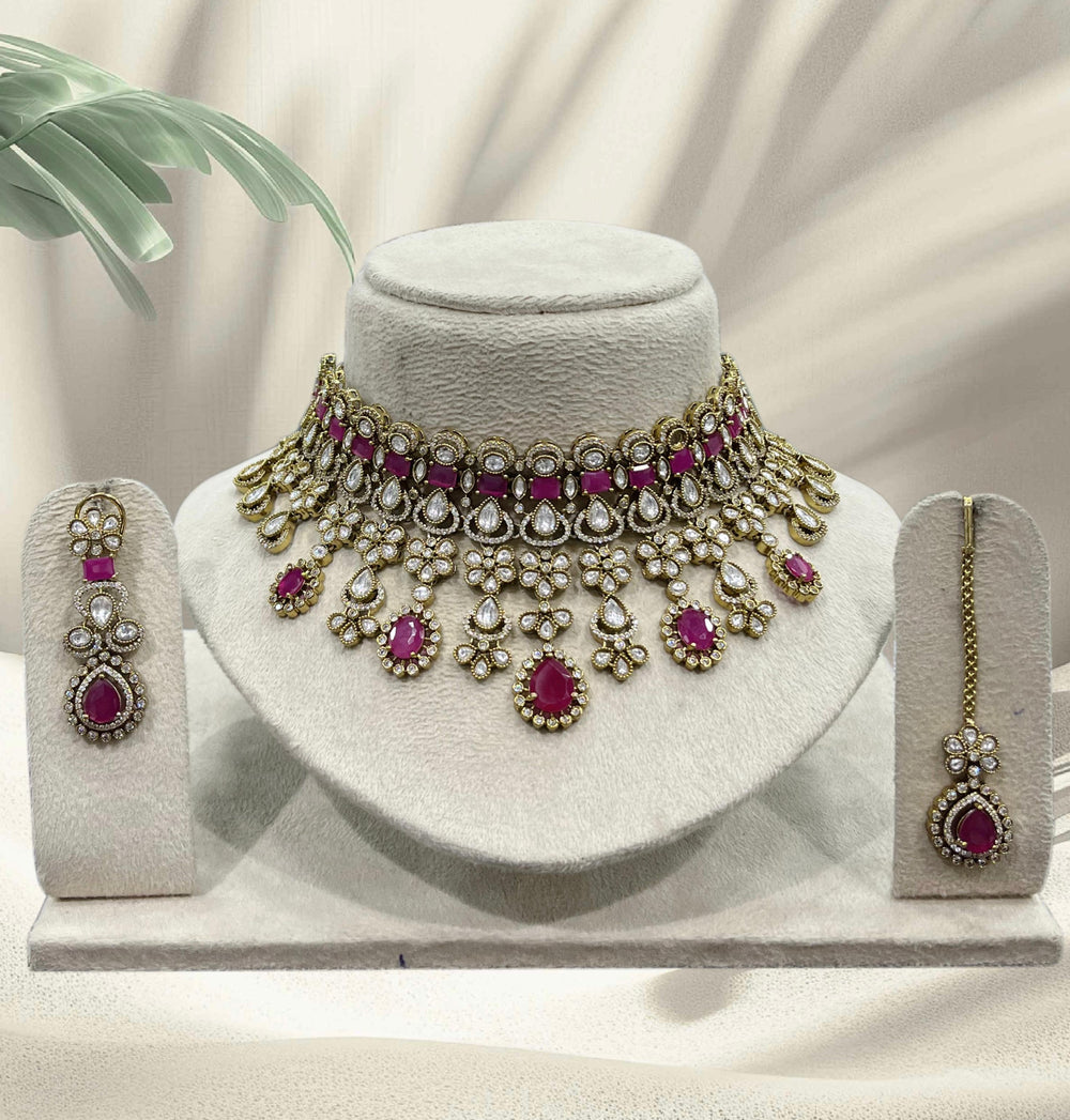 Victorian Polish with AD Stones Bridal Choker