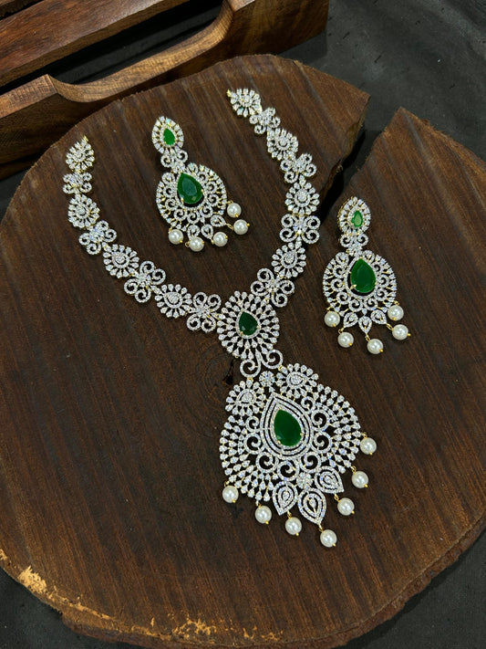 American Diamond Stones Bridal Necklace