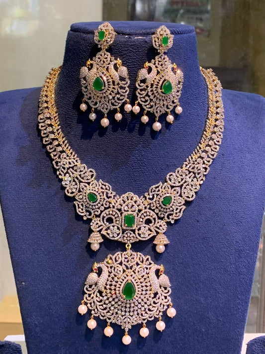 American Diamond Stones Bridal Necklace