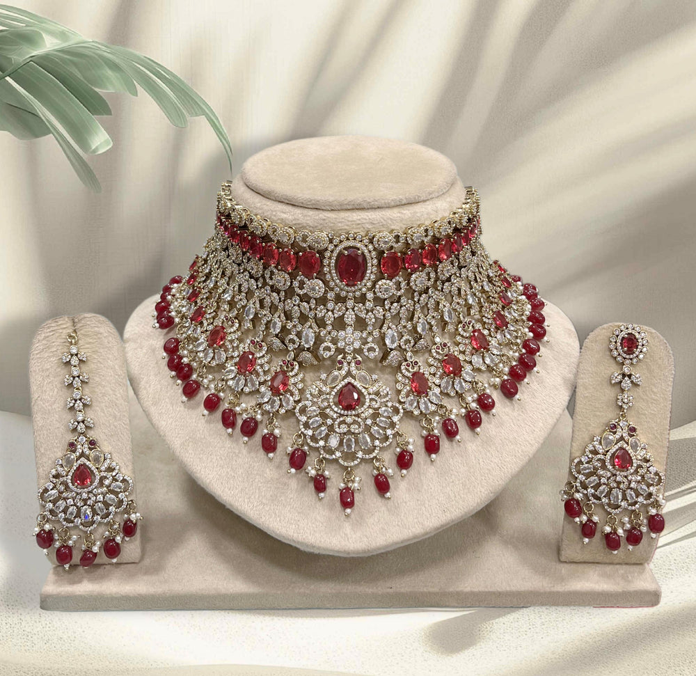 Victorian Polish AD Stones Bridal Choker