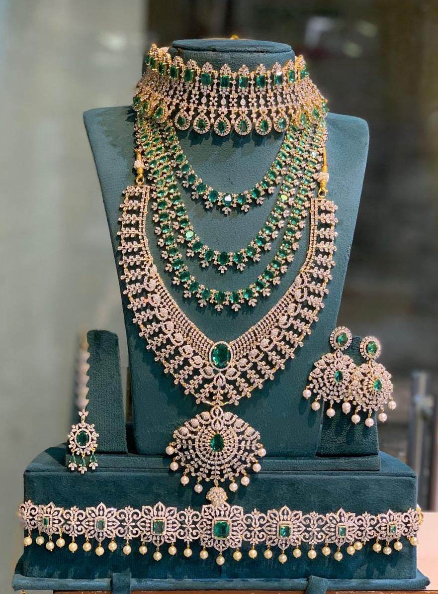 American Diamond Stones Bridal Combo set