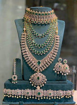 American Diamond Stones Bridal Combo set - Nakshatra Jewels