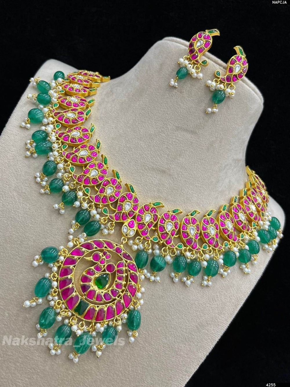 Jadau Kundan Stones Bridal Necklace - Nakshatra Jewels