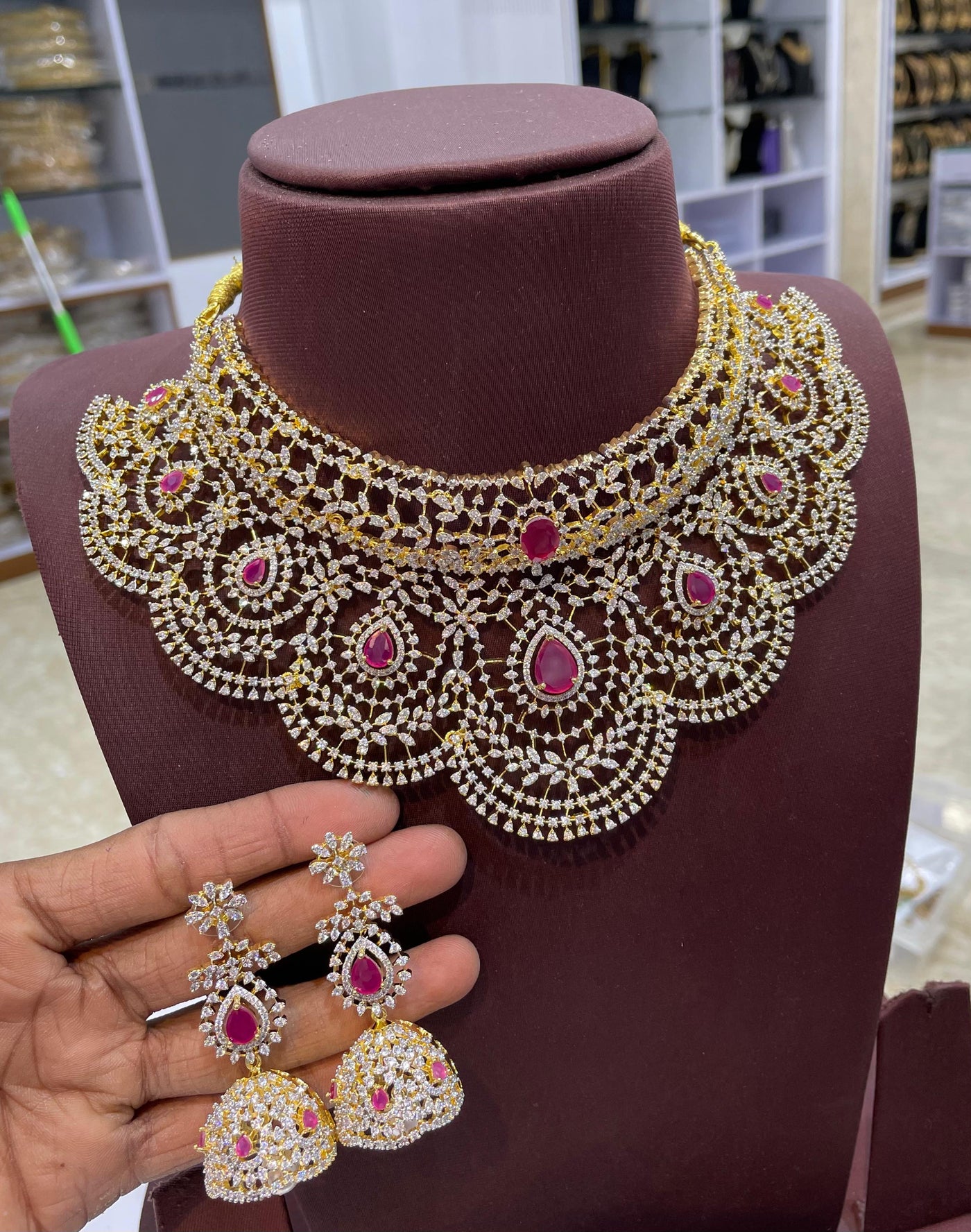 American Diamond Stones Bridal Choker